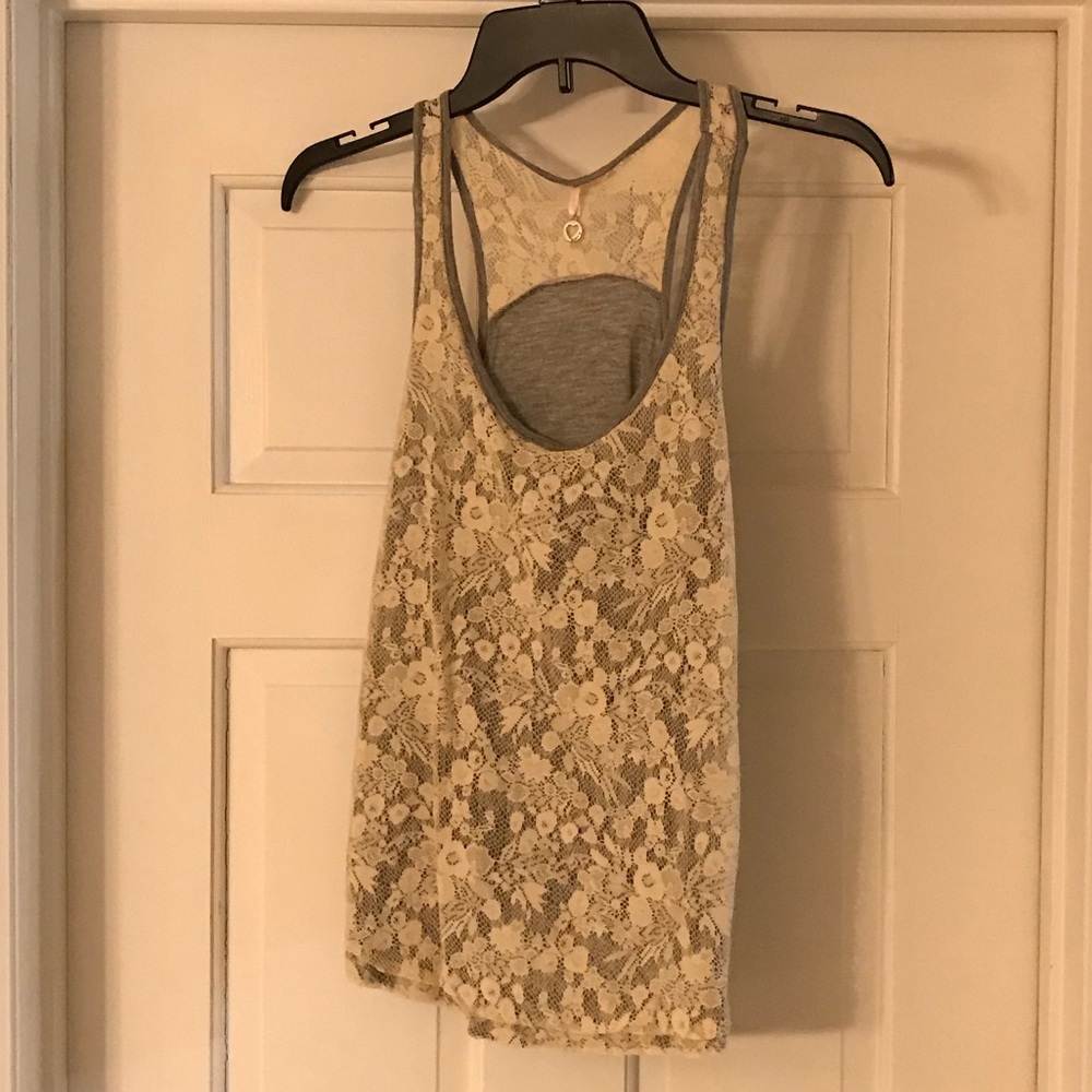 Lace razor back tank